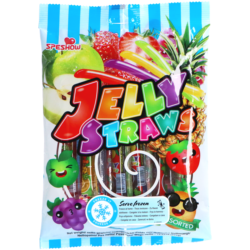 Gelées en pailles JELLY STRAWS - assortiments saveur fruits 300G
