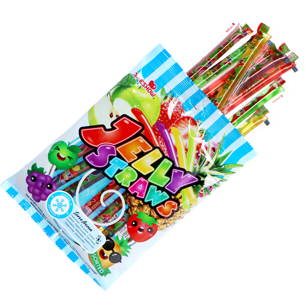 Gelées en pailles JELLY STRAWS - assortiments saveur fruits 300G