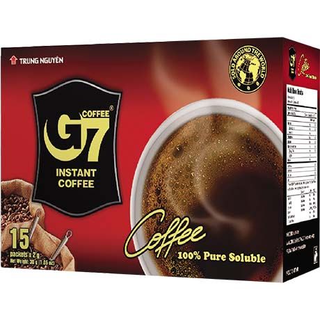 Café Instantané Pur Noir G7 30 G - 15 Sachets x 2G TRUNG NGUYEN