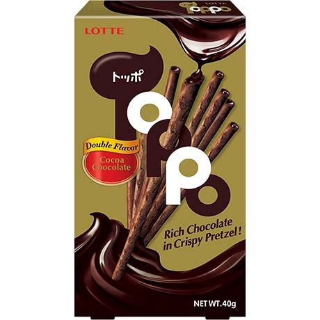 Bretzel Sticks Double Chocolate 40g LOTTE TOPPO - Snack Coréen Gourmand