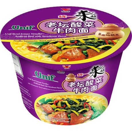 即食牛肉白菜面125克 统一