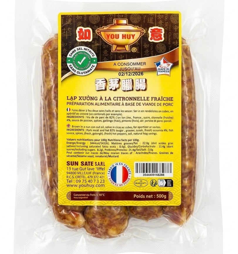 Saucisses à la Citronnelle 500 G – YOU HUY
