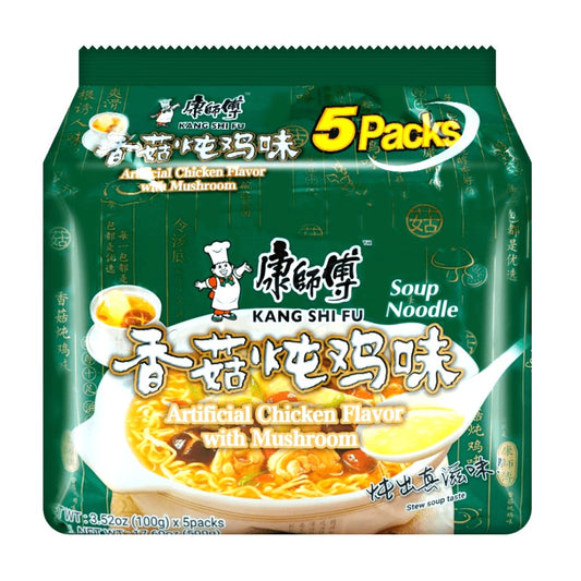 Nouilles Instantanées Champignons & Poulet 100g×5 (500g) KANG SHI FU - Nouilles Chinoises