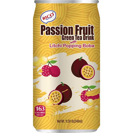 Thé Vert Fruit de la Passion & Boba 340 ML  RICO