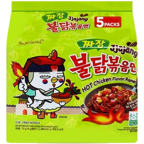 SY面条ins。辣味。 Ja Jiang Samyang Buldak 酱油 140g*5