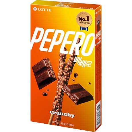 Pepero Crunchy LOTTE 39克 - 韩国巧克力饼干棒