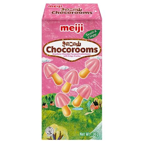 Biscuits au Chocolat & Fraise Chocorooms 36G MEIJI