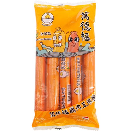 WANDERFORT 鸡肉玉米香肠 9x30克 - 高蛋白零食