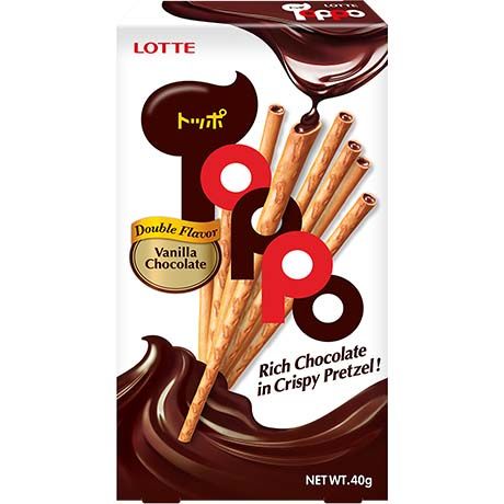 Bretzel Sticks Vanille Chocolat 40g LOTTE TOPPO - Snack Coréen Gourmand