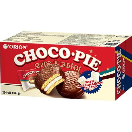 Biscuit au Chocolat Choco Pie Orion 6x39g - Gâteau Fourré Coréen