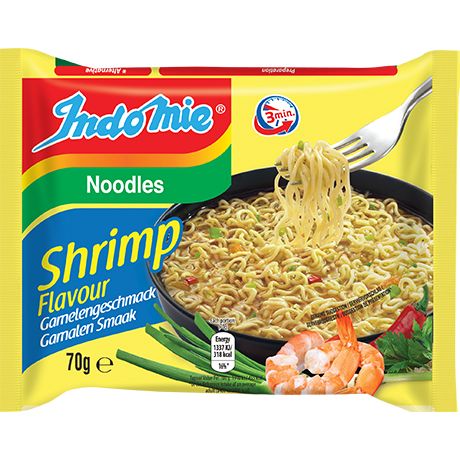 方便面。虾 70 克 INDOMIE