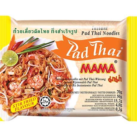 Nouilles de Riz Instantanées Pad Thaï 70g MAMA - Ramen Thaï Halal Végétarien