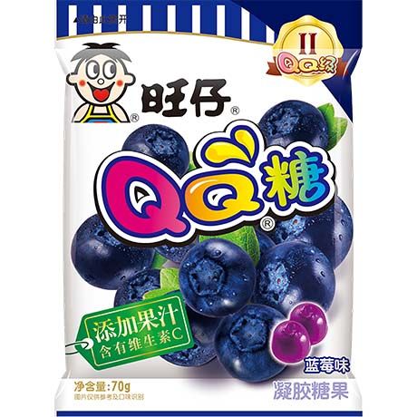 QQ Gummy Bonbons Gommeux Myrtille 70 G WANT WANT