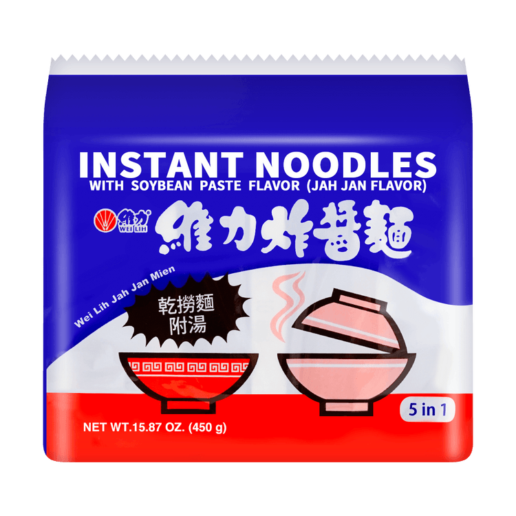 Nouilles Instan. Jah Jan Mien 5-Pack 5 X 90 G  WEI LIH