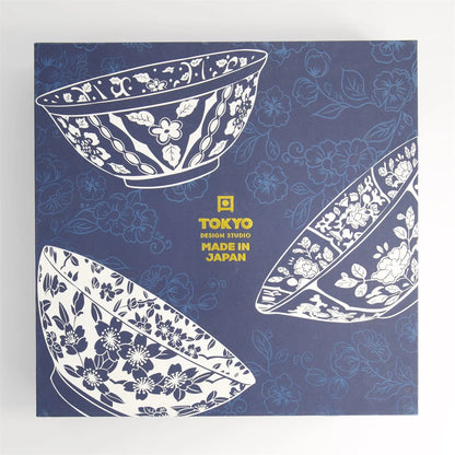 碗 混合 4 件 碗礼品套装 花蓝色 14.8x7cm 550ml