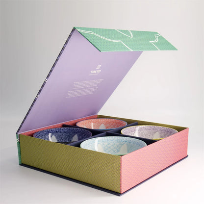 碗混合百合花 4 件礼品套装 14.8x6.8 厘米 550 毫升