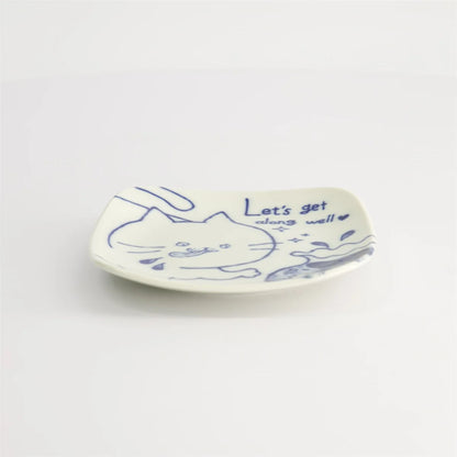 Neko Maruke 猫鱼盘 12.5x12.5x1.8cm