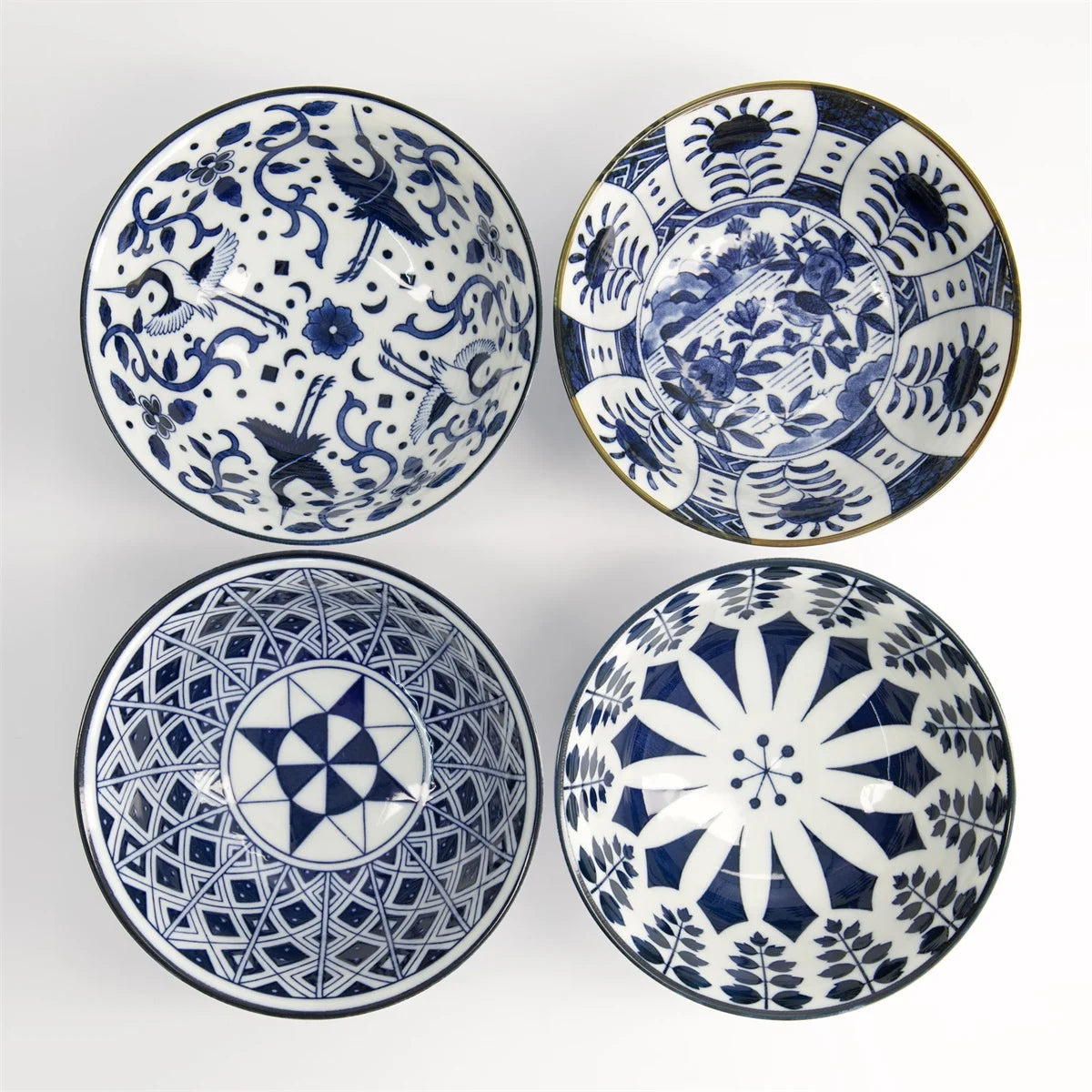 bol Mixed 4pcs Bowl Giftset fleur bleu 14.8x7cm 550ml