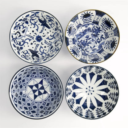 碗 混合 4 件 碗礼品套装 花蓝色 14.8x7cm 550ml