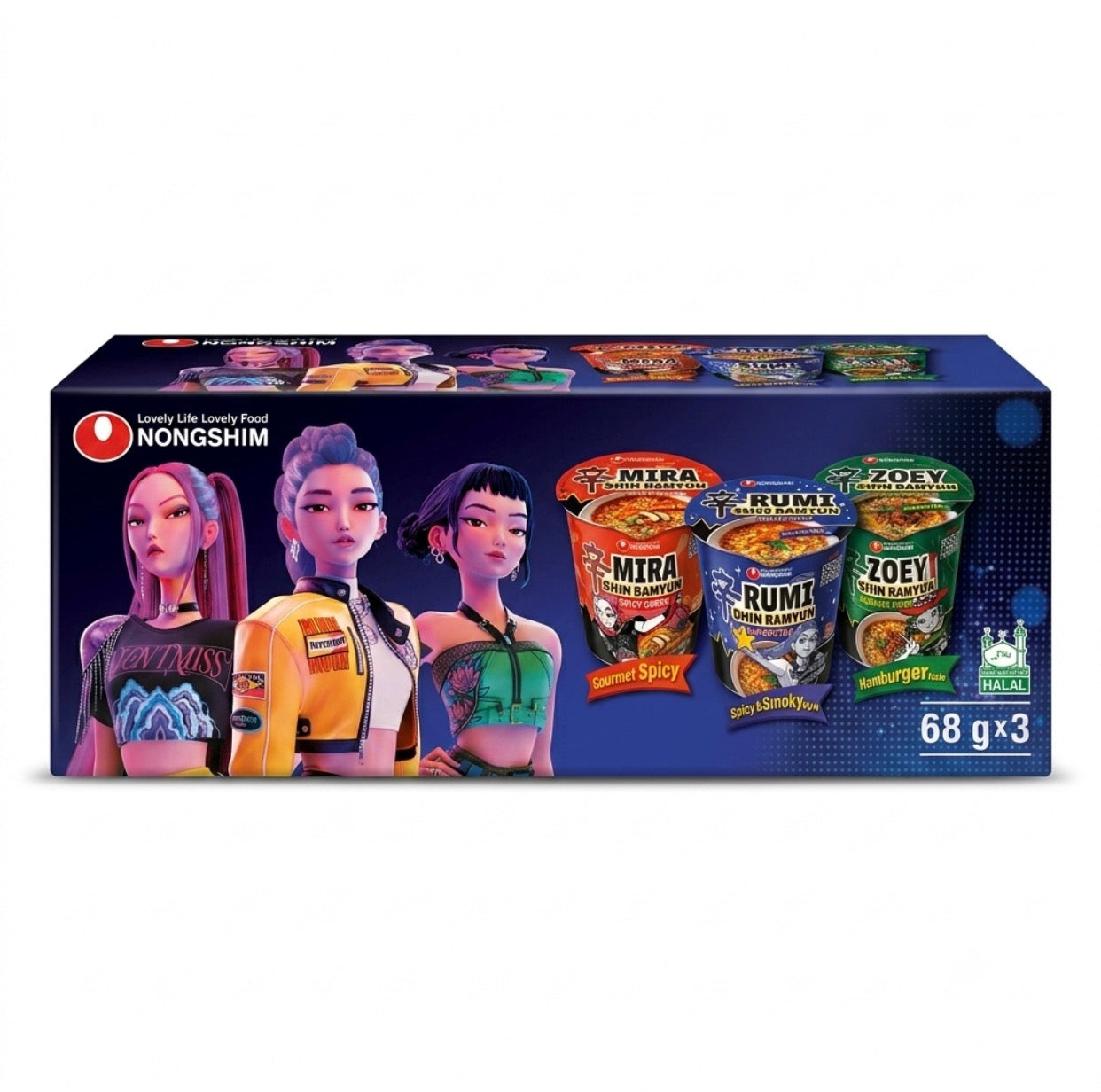 Nouilles Nongshim Kit K-Pop Demon Hunters 204 G (3 Cups) – NONGSHIM