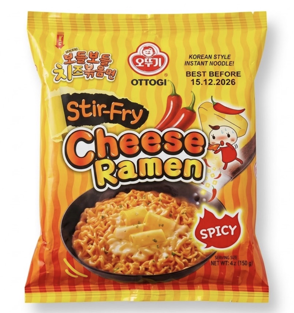 Ramen sautés épicés au fromage cheese ramen OTTOGI – 120 g