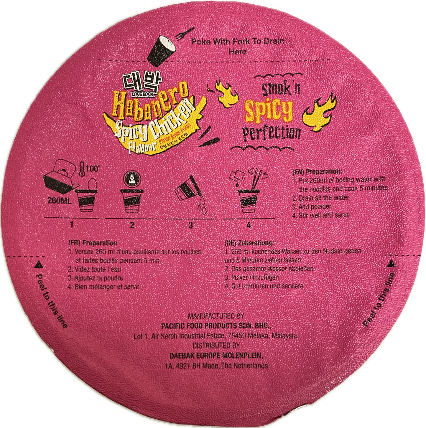 Daebak Nouilles Habanero Épicé Poulet Cup 79g - Challenge Extrême Coréen