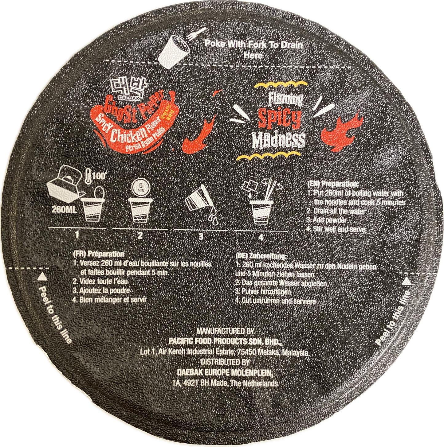 Daebak - Nouille noir Ghost Pepper épicé poulet Cup 79g