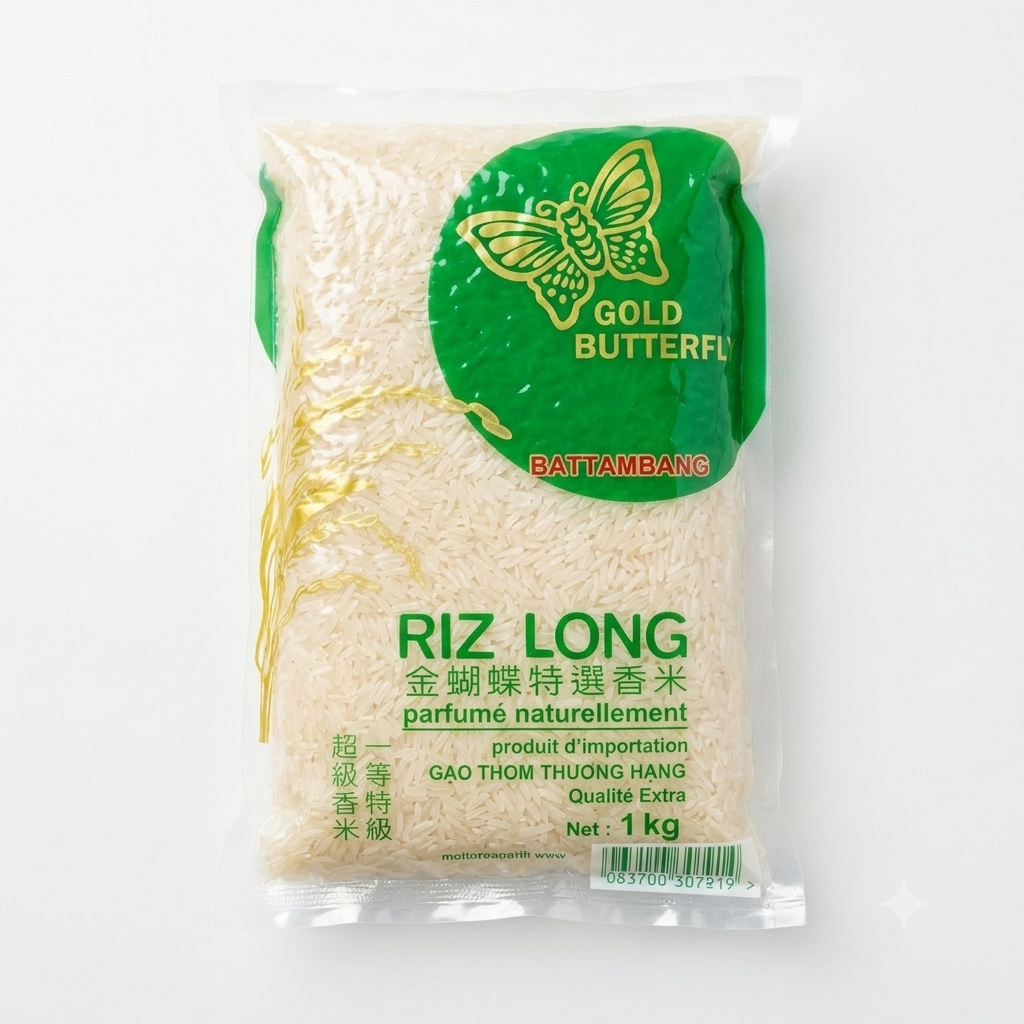 Riz Long Parfumé Naturellement Qualité Extra 1kg — Golden Butterfly