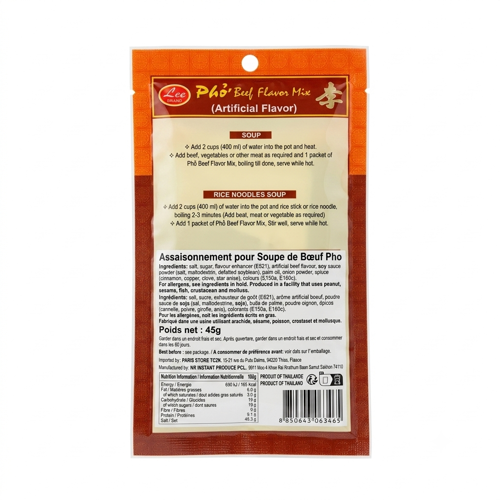 Assaisonnement pour Soupe de Bœuf Pho 5 Servings 45 g | Lee Brand