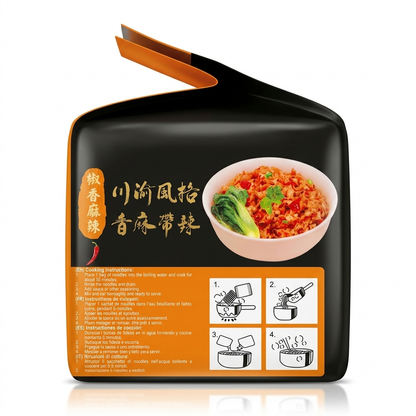 Nouilles « Grand-mère » Mala Épicé 420 g (4 x 105 g) | RONGWEN