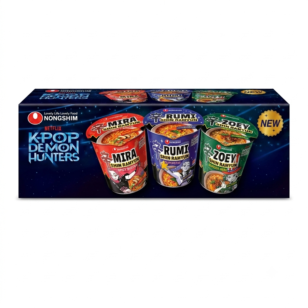 Nouilles Nongshim Kit K-Pop Demon Hunters 204 G (3 Cups) – NONGSHIM
