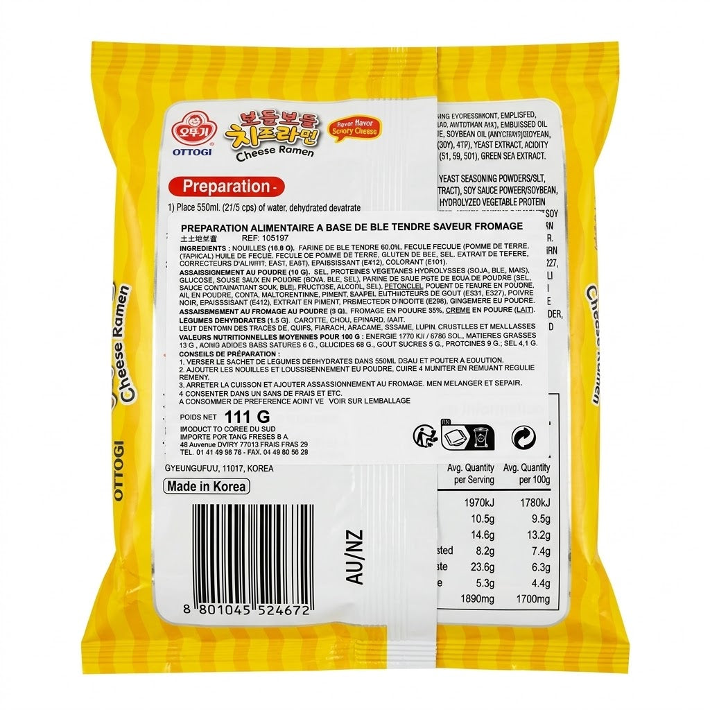 Nouilles Instantées Cheese Ramen 111 G – OTTOGI
