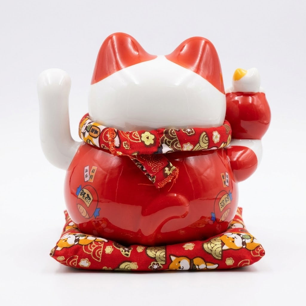 Chat porte-bonheur Maneki-neko à patte mobile – 16 cm