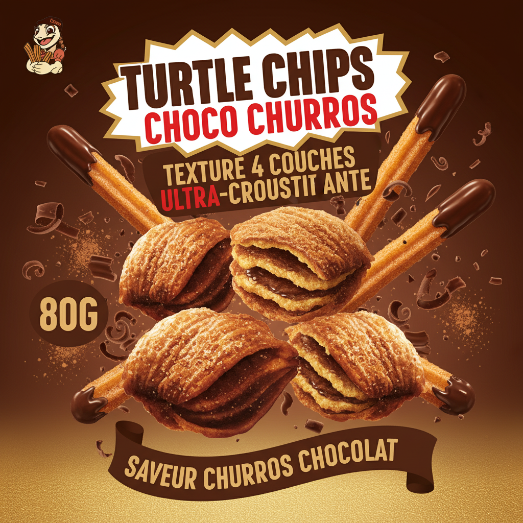 Affiche Turtle Chips Choco Churros