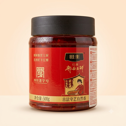 Pixian Doubanjiang en Pot - Pâte de Fèves Fermentée Épicée 500g WANGFENG