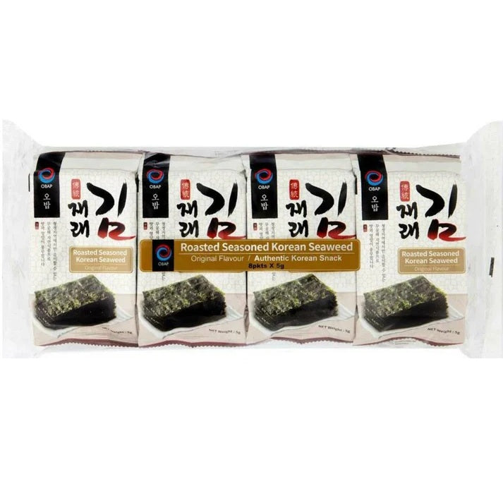 Crackers aux algues OBAP coréens assaisonnés grillés 5G x 8