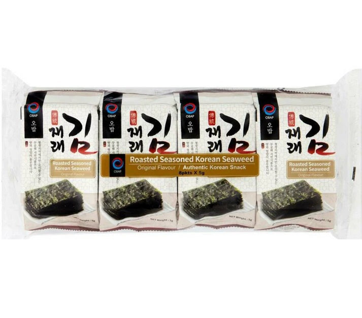 烤调味韩国 OBAP 海藻饼干 5G x 8