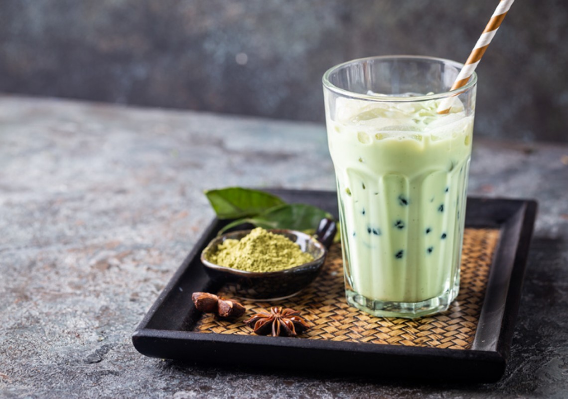 Bubble tea aromatisé au thé vert matcha latte