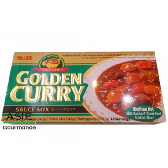S&B Golden Curry en cube japonais épicé moyenne 220g