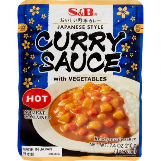 s&b curry sauce avec légume épicé bleu hot 210g