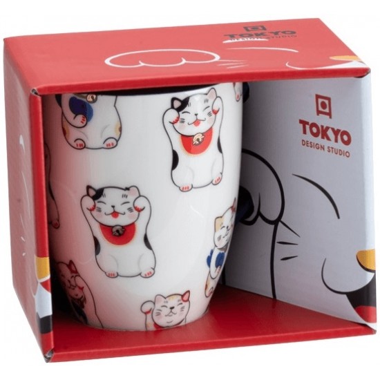 Kawaii Lucky Cat Mug W/Giftbox blanc Cat 8.5x10.2cm