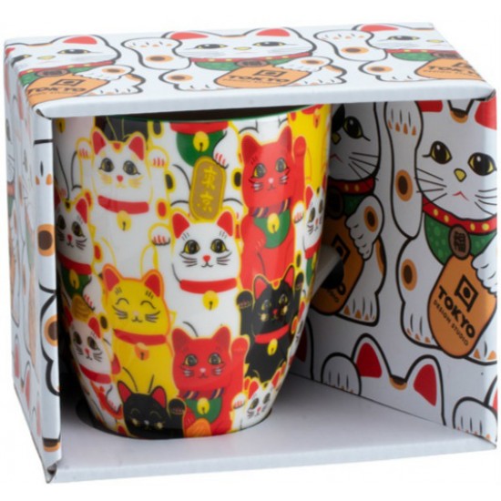 Kawaii Lucky Cat Mug W/Giftbox Multi Cat 8.5x10.2cm